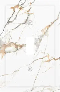 White Gold Marble Light Switch Cover Decorative