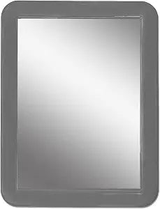 Magnetic Locker Mirror 5x7  Real Glass Makeup Mirror, Gray Frame