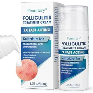 Folliculitis Treatment Cream - 5% Benzoyl Peroxide Treatment for Scalp, Body & Back Bumps, Fast-Acting Relief Ointment for Itching, Redness & Acne, with Centella & Ceramides, Sensitive Skin, 3.53 oz