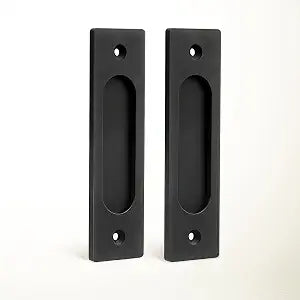 Barn Door Handles 6 Inch Matte Black Surface Mount 2 Pack