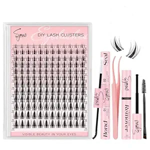 Fairy Lash Clusters Kit 144PCS Ultra-Thin Invisible Band Lash Extension Kit 8-18mm Manga Eyelash Extension Kit C Curl Lash Clusters Wet-Look Anime DIY at Home ï¿½ï¿½ï¿½ï¿½ï¿½ï¿½ï¿½ï