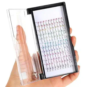 COMNICO Glitter Lash Extensions, 120 Pcs 12 Colored Wide Individual Lashes Cluster DIY Eyelash Extensions Single Eye Lash Professional Supplies for Personal Makeup