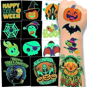 winthrop 340 Pcs Glow in the Dark Halloween Temporary Tattoos for Kids