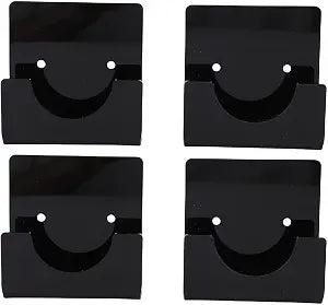 Shower Rod Holder Durable Adhesive Retainer for Bathroom Tension Rod Support 4pcs for Shower Room Kitchen Clear Acrylic (Black)