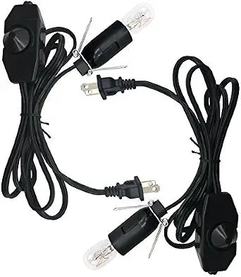 haraqi 2 Pack Himalayan Salt Lamp Cords with Dimmer Switch and 25W Bulbs