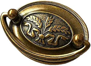 4-Pack 2 1/2" Antique Brass Bail Drawer Pull Oval Drop Swing Handles Cabinet Knob Hardware Solid and Heavy 64 mm 2.5" Centers (4)
