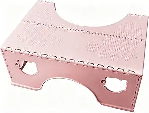 7-inch Square Foldable Toilet Stool, Pink