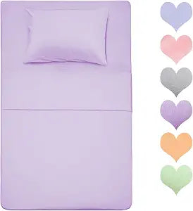 Best Season 400 Thread Count Cotton Twin Size Sheet Set (Lavender Color) 3 Piece - 100% Long Staple Cotton Sheets Set, Soft Cotton Bed Sheets Sets with Deep Pocket fit Up to 16 inch