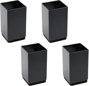 1 1/2-inch Black Bed Risers Pack of 4