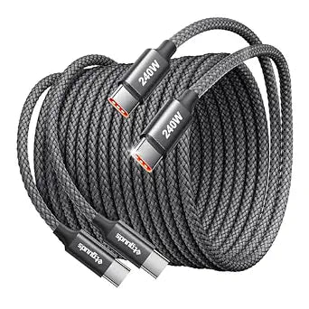 etguuds 240W USB C to USB C Cable 10ft, 2-Pack C to C Cable Fast Charging