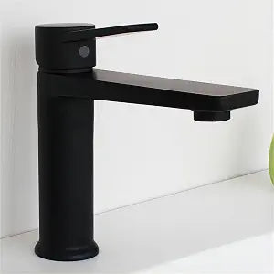 Black Bathroom Faucets One Hole Sink Faucet Single Handle 1 Hole Vanity SUS304 Stainless Steel Faucet for Bathroom Sink Matte Black Bathroom Faucet, SF7-BK