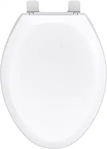 Gerber Soft-Close Elongated Toilet Seat, Adjustable Fit, White