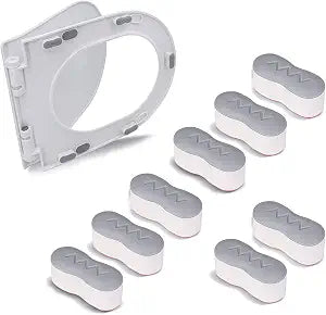 8PCS Toilet Seat Bumpers Universal Cover Lifter Gasket Toilet Lid Seat Buffer Spacers with Strong Adhesive for Toilet Cover Adhesive(White) 4.5 x 1.7 x 2 cm