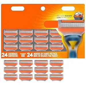 24Pcs Premium Razor Blades for Men compatible gillette fusion 5 blades refills -5-Layer Stainless Steel Refills Compatible with Fusion 5 Style Razors,Smooth Shaving Replacement Cartridges Value Pac