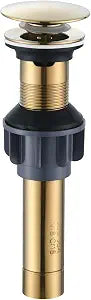 Champagne Bronze Bathroom Sink Drain Stopper, Pop Up Drain with Overflow