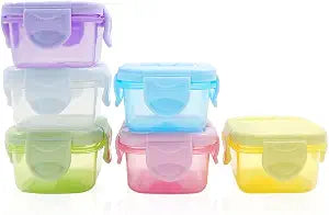LELE LIFE 6Pcs Mini Food Storage Containers, Leakproof Lids, Condiment Sauce Containers, Mini Freezer Storage Containers Airtight Containers, Dishwasher Freezer and Microwave Safe, 2oz