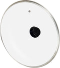 13 Inch Glass Frying Pans Lid,Clear Tempered Glass Pan Cover Fits for Cast Iron Skillet,Pots and Wok,Ceramic Skillet and Pans