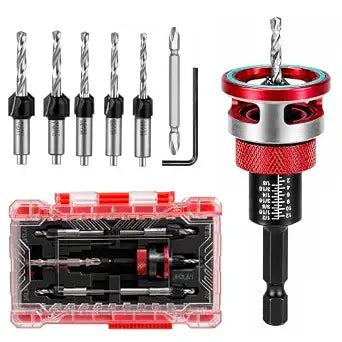 Countersink Drill Bit Set for Woodworking, 7-Piece
