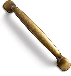 Antique Brass Cabinet Pulls, 5 Inch Hole Centers, 6 Piece Set