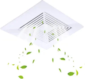 WiseWater 12x12 Bathroom Ceiling Fan Grille with Springs, Replacement Vent Cover for Broan-Nutone Exhaust Fan, Air Diverter, Ceiling Air Diffuser