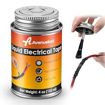 Liquid Electrical Tape 4oz Waterproof Liquid Tape Electrical Insulating Glue with Brush Cap, High Temperature Resistant Flexible Rubber Coating for Wires Cables, Plug, Automotive(Black)