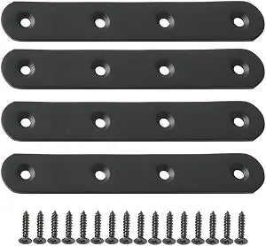 Alise Flat Bracket ,5 Inch Black Mending Plate Flat Brace for Wood Shelves