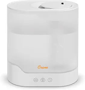 Crane 0.7 Gallon Top Fill Cool Mist Humidifier and Aroma Diffuser, with Color-Changing Night Light and Aroma Diffuser Function, Humidifier For Bedroom, Office or Nursery