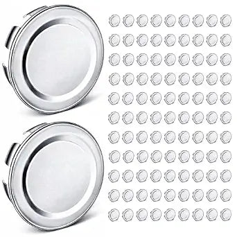 OHLECTRIC 3/4-Inch Snap-in Knockout Seals (100 Pack) Zinc-Plated Steel Electrical KO Hole Covers for Outlet Boxes, Junction Boxes and Metal Enclosures