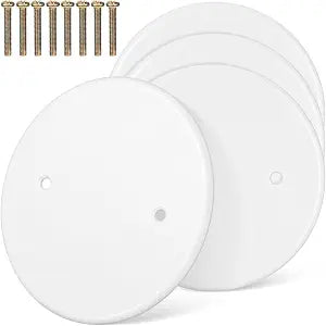 Didiseaon 4" Round Electrical Box Covers, White Plastic Blank Wall Plates