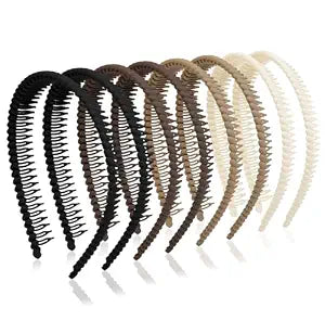 Huachi Headbands for Women Non Slip with Teeth, Plastic Headbands with Teeth Comb Skinny Black Hairbands for Women’s Hair, Wavy Womens Head Bands Fashion Hair Accessories for Women