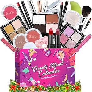 Makeup Advent Calendar 2025 Teen Girls Women Beauty Countdown Calendar Christmas Gifts for Women Teen Girl Trendy Stuff Unique Make up Set Gifts Mascara Lipstick Blush Advent Calendar 2025