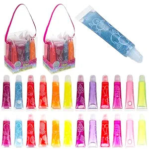 24pc Lip Gloss Set, Flavored Lipgloss Squeeze Tubes Value Pack