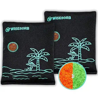 Wisesorb 500g x 2pcs Rechargeable Desiccant Packs, Reusable Car Dehumidifier, Microwave Reactivated Silica Gel Packets Moisture Absorber with Color Indicating for Safe Closet Basement Garage