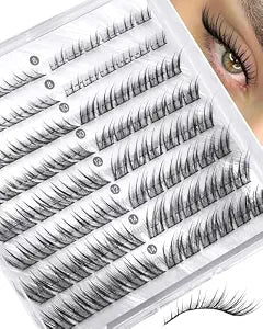 Fox Eye Lash Clusters Natural Clusters Eyelash Extensions 8-14MM Short Eyelash Clusters LC-Curly Pre-Mapped Lash Clusters Cat Eye Anime Individual Lashes Spikes Fox Eyes Lash Extension by Zegaine