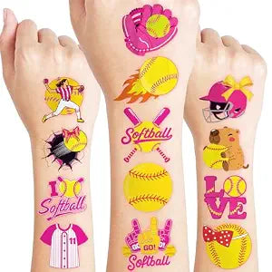120 PCS Softball Sports Pre-Cut Temporary Tattoos for Kids |