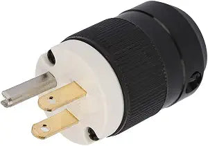 Yctze 125V US Industrial Grade 3 Poles Waterresistant Plug Connector, 3 Holes Power Plug for Larger Cords, Male 110V Plug, Electrical Replacement Plug (15A 125V)