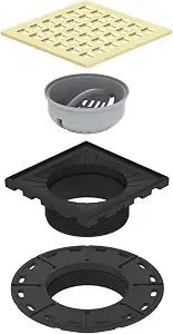 Shower Drain Kit with Stainless Steel Grate, Floor Drain System with Hair Strainer, Easy Installation for Tiled Showers and Bathrooms (Drain Base is Not Included)