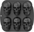 Skull Cake Pan,Skull Cake Pan Silicone Moldï¼Œ6-Cavity Silicone, or Halloween & Party Drinks (6 Cavity Large Mold)