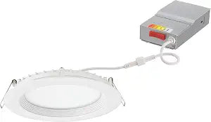 Juno LED Recessed Lights 6 Inch Round Wafer Downlight, 5-in-1 Switchable White Color Temperature, 120 Volts, 6-Inch Regressed Trim, Matte White (WF6 REG SWW5 90CRI MW M6)