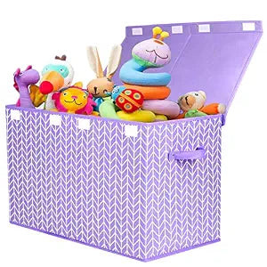 Large Toy Storage Box Chest for Kids, Sturdy Toy Box Bin Baskets with Lid