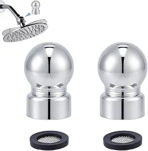 AHANDMAKER 2 Pack Iron Pipe Shower Arm Ball Adapter with Gasket Washer Filters Brass Ball Joint Replacement Universal Standard Swivel Heads for Shower Head Repair and Bathroom Renovation