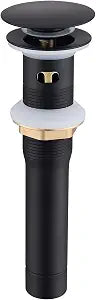 Black Bathroom Sink Drain Kit with Overflow, Pop Up Drain Kit Stainless Steel Vessel Sink Drain Assembly Strainer Stopper with Hair Catcher