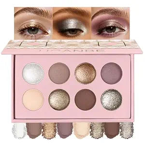 UCANBE 8 Color Matte Sparkling Shimmer Baked Eyeshadow Palette ï¿½ï¿½ï¿½ï¿½ï¿½ï¿½ï¿½ï¿½ï¿½ Highly Pigmented, Smooth & Blendable Formula with Neutral & Earthy Tones for Everyday & Dr