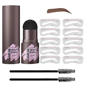 Eye-Brow Stamp and Eyebrow Stencil Kit (Dark Brown)