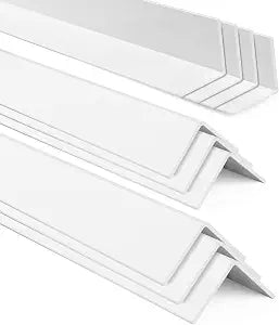 10 Pieces 1-1/8 x 48Inch Wall Corner Protector Guards, Plastic Walls Edge Protector for Walls, Cabinet, Door Frame Protection, White, Adhesive Tape Not Included