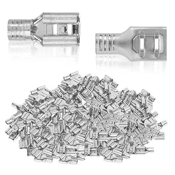 150 PCS High Temperature Female Non Insulated Spade Connectors 1/4" (6.3mm)