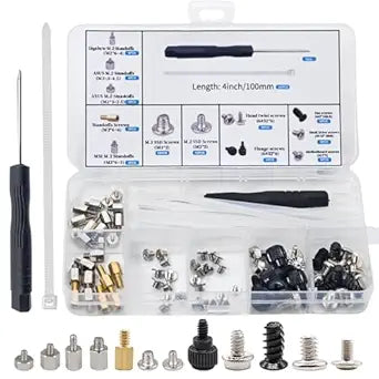 M.2 Screws, Motherboard Screw for Asus Gigabyte Asrock MSI Motherboards, Computer Screws for HDD, SSD, Fan, Power Supply, PC Case - PC Screws, M.2 Standoff and Screw
