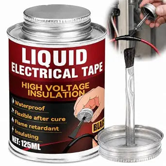 Liquid Electrical Tape, Black Insulating Electrical Tape with Brush, Waterproof Liquid Tape for Wires, Cables, Connectors, Marine, Outdoor & Automotive Electrical Equipment, Quick-Dry, Heat Resistant