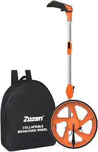 Zozen Measuring Wheel in Feet and Inches, Double Collapsible, 12.5" Orange