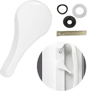 Metal Sliding Door Latch Lever, Replacement Parts for Jeld Wen Sliding Door Handle, 1-3/8 inch Pin, for Patio Door Parts Replacement, White